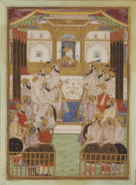 Durbar Of The Mughal Emperor Aurangzeb Deccani In Mughal Style