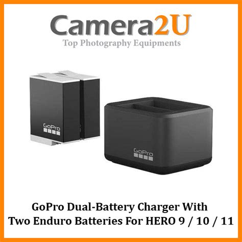 Gopro Dual Battery Charger With Two Enduro Batteries For Hero