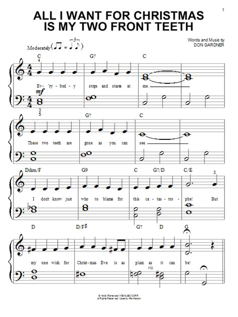 All I Want For Christmas Is My Two Front Teeth Sheet Music Direct