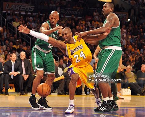 Los Angeles Lakers Kobe Bryant Fights For The Ball With Boston News