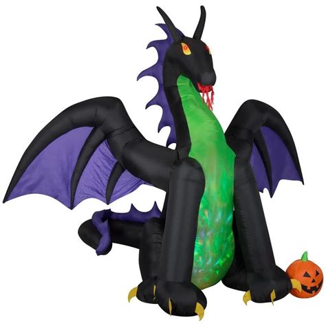 Gemmy 9 02 Ft Lighted Dragon Inflatable Lowes Halloween Outdoor