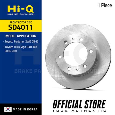 Hi Q Premium Front Brake Rotor Disc For Toyota Fortuner 2005 2015 2W