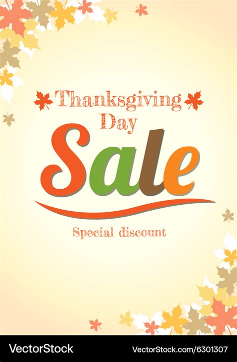 Thanksgiving day sale poster Royalty Free Vector Image