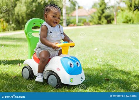 Adorable Little African American Baby Boy Playing Stock Photo Image