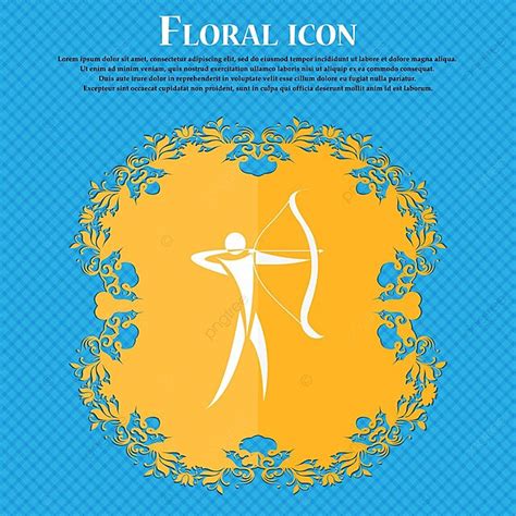 Floral Archery Icon On Blue Background Vector Vector Element Hunting