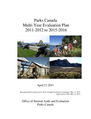 Fillable Online Publications Gc Evaluation Of Parks Canada S National