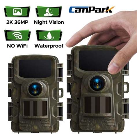 2X Campark Wildlife Trail Camera 2K 36MP Hunting Game No Glow Motion No