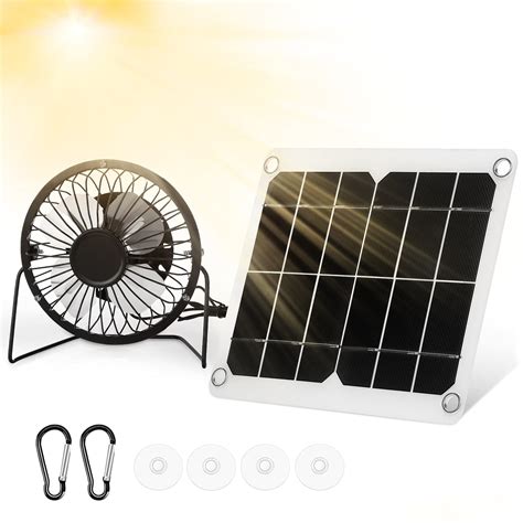 Buy 10W 4 Inch Mini Solar Panel Powered Fan Outdoor Double USB Solar ...