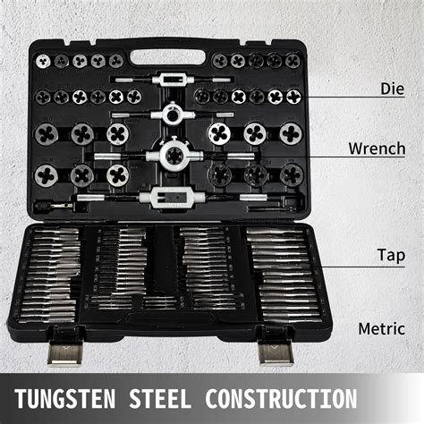 VEVOR 110Pcs Tap and Die Set, Include Metric Tap and Die Set M2-M18 ...