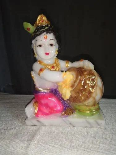 White Dinar Marble Dust Statue For Worship Size 8 Inch At Best Price