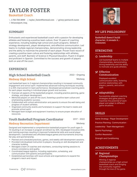 3 Successful Basketball Coach Resume Examples And Writing Tips For 2024