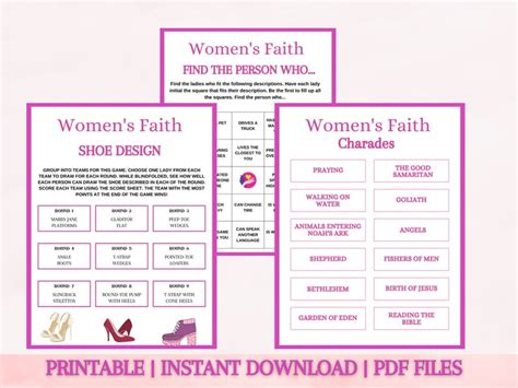 Women S Ministry Game Printable Church Games Bundle Women S Day Games