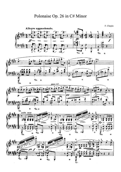 Chopin Polonaise Op 26 No 1 In C Sharp Minor Arr Public Domain