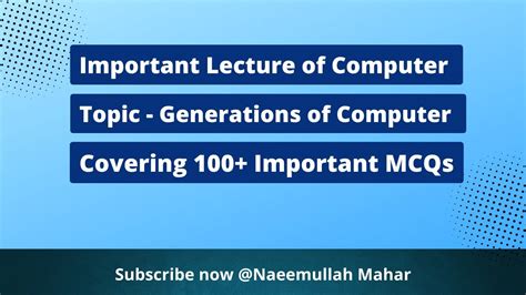 Generations Of Computer Important Lecture 100 MCQs YouTube