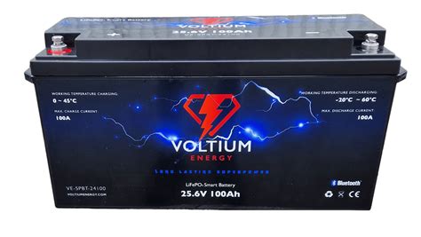 100ah 24v 25 6v Voltium Energy Lifepo4 Smart Battery Ve Spbt 24100 Amperewinkel