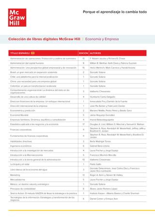 Colecciones Digitales McGraw Hill para la enseñanza Online PDF