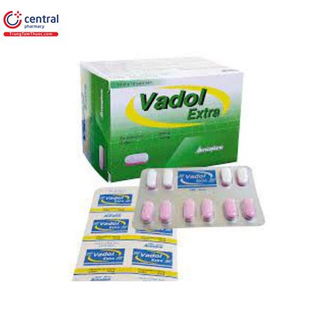 Thuốc Vadol Extra (Hộp 10 vỉ x 10 viên) - Viên uống giảm đau, hạ sốt ...
