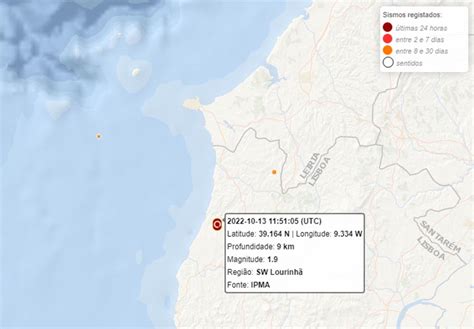 Sismo De Na Escala De Richter Registado Na Lourinh