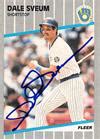 Dale Sveum Autographed Baseball Card Milwaukee Brewers FT 1989 Fleer