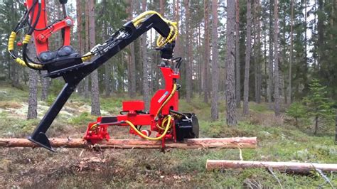 Naarva S23C stegmatare gallring med grävmaskin i Norge - YouTube