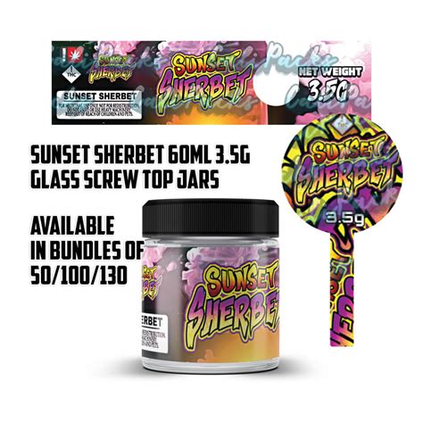 Sunset Sherbet 3 5g 60ml Screw Top Glass Jars By Uk