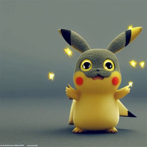 3d Pikachu Cute And Adorable Long Fuzzy Fur Pixar Render In