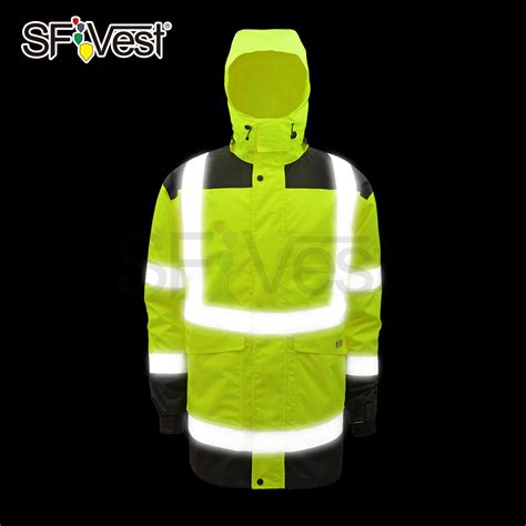 2020 100 Polyester 300d Oxford Ripstop Fabric Hi Vis Jacket Winter Wear Waterproof Safety