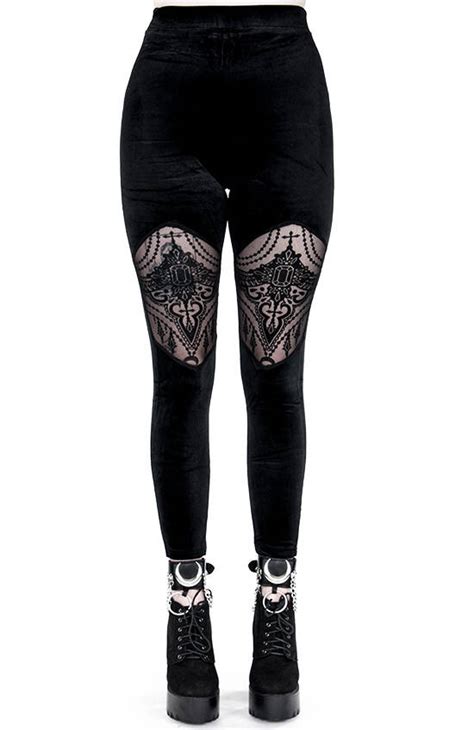 Aksamitne Legginsy Z Siateczk Beaded Leggings Restyle Pl