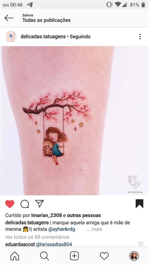 An Image Of A Girl On A Swing Tattoo