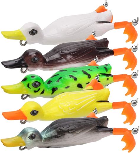 Amazon Darhoo 5 PCS Fishing Lures Topwater Snakehead Soft Duck