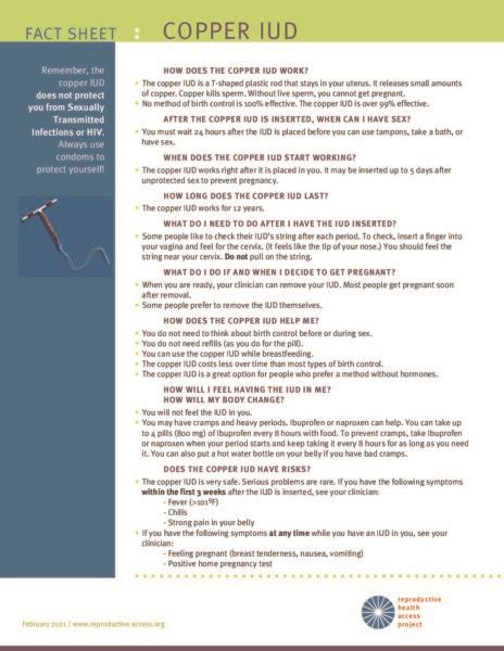 Reproductive Health Access Project Factsheet Iud Copper