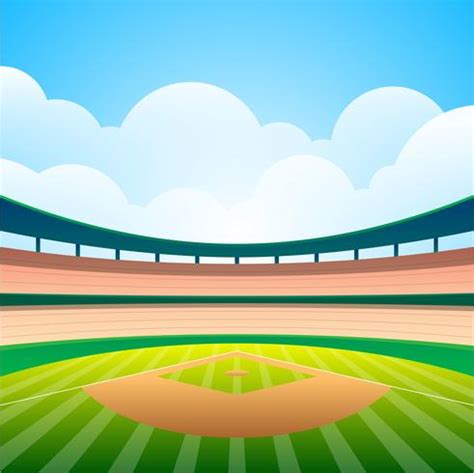 Cartoon Baseball Field Background