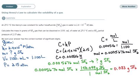 Aleks Using Henry Law S To Calculate The Solubility Of A Gas Youtube