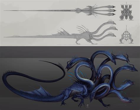 9 headed Hydra- character sheet commission by Tapwing on DeviantArt