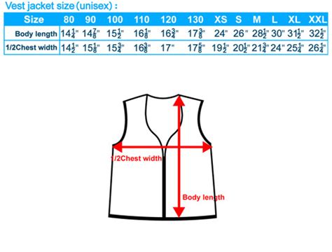 Singlet Size Chart