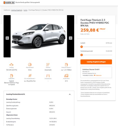 Ford Kuga Leasing für 260 Euro im Monat brutto sparneuwagen de