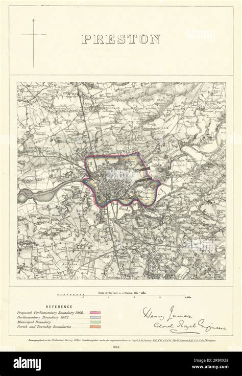 Preston Lancashire James Parliamentary Boundary Commission 1868 Old