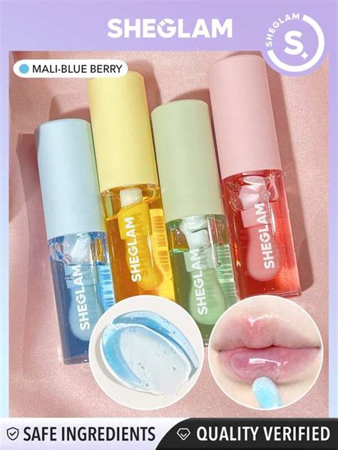 Sheglam Jelly Wow Hydrating Lip Oil Mali Blue Berry Moisturizing Clear Lip Gloss Plumping Non