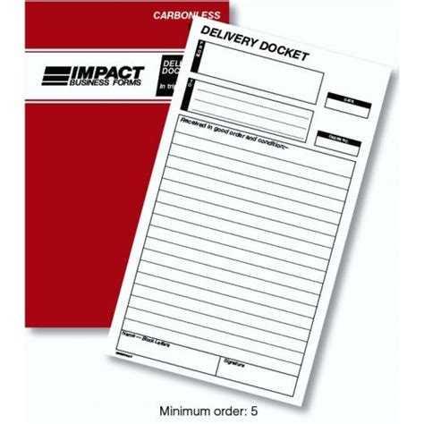 Delivery Docket Book In Triplicate 203mm X 127mm Carbonless Sb324a