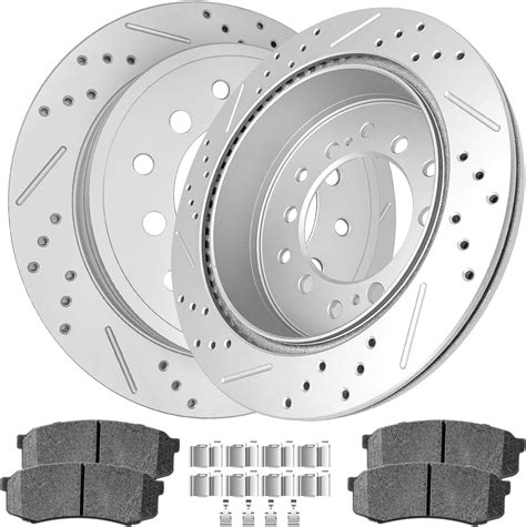 Acb Zone Ceramic Brake Pads And Rotors Kit Rear Drilled