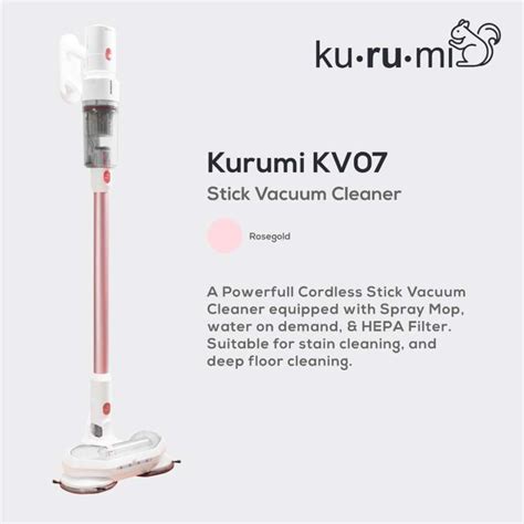 Jual Kurumi Kv Powerful Cordless Stick Vacuum Cleaner With Spray Mop