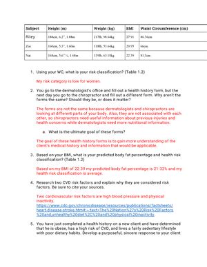 ECG Exercise Science Lab Document Cameron Haney EXS 340L