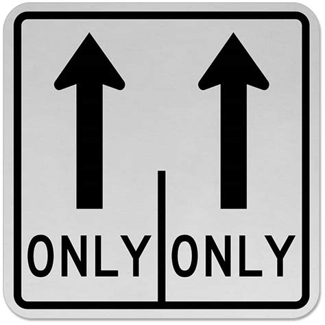 Intersection Lane Control Double Straight Only Sign Save 10