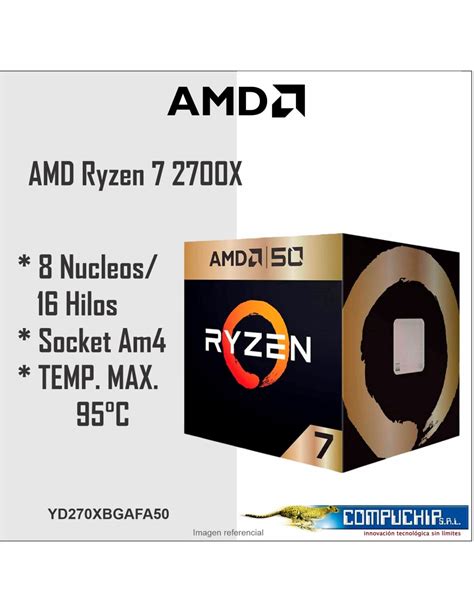 Procesador Amd Ryzen 7 2700x Amd50 Gold Edition 37ghz 43ghz Max Boost Socket Am4