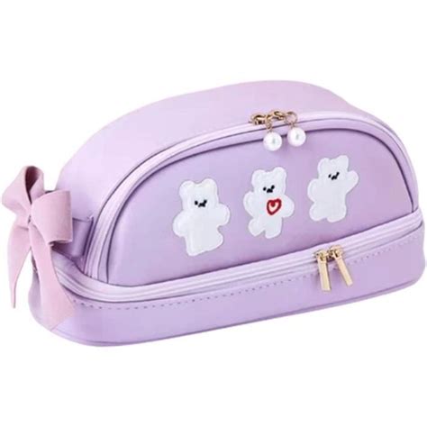 Trousse Filles De Grande Capacit Crayon Crayon Kawaii Double Couche Pu