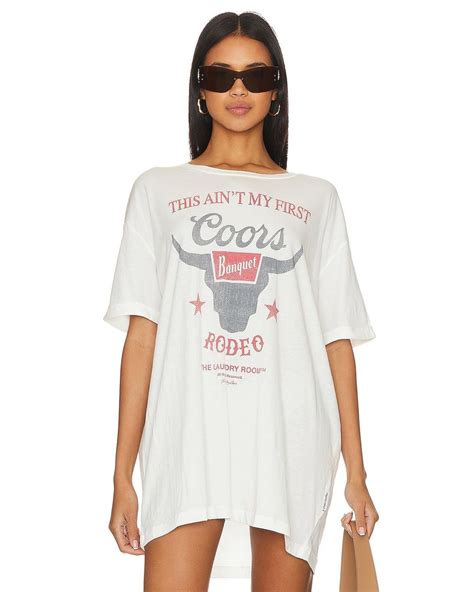 The Laundry Room Ain T My First Coors Rodeo Oversized Tee In White Lyst