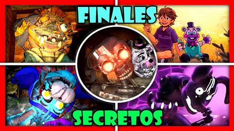 FNAF SECURITY BREACH RUIN TODOS Los 5 FINALES SECRETOS YouTube