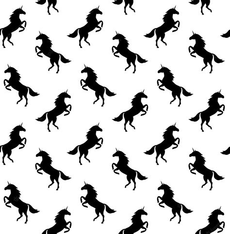 Premium Vector Vector Seamless Pattern Of Unicorn Silhouette