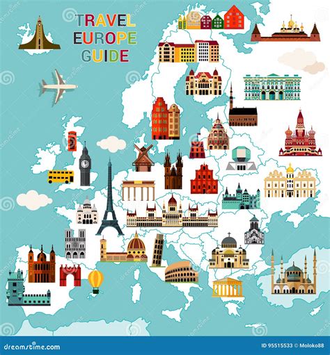 Mapa del viaje de Europa ilustración del vector Ilustración de berlina