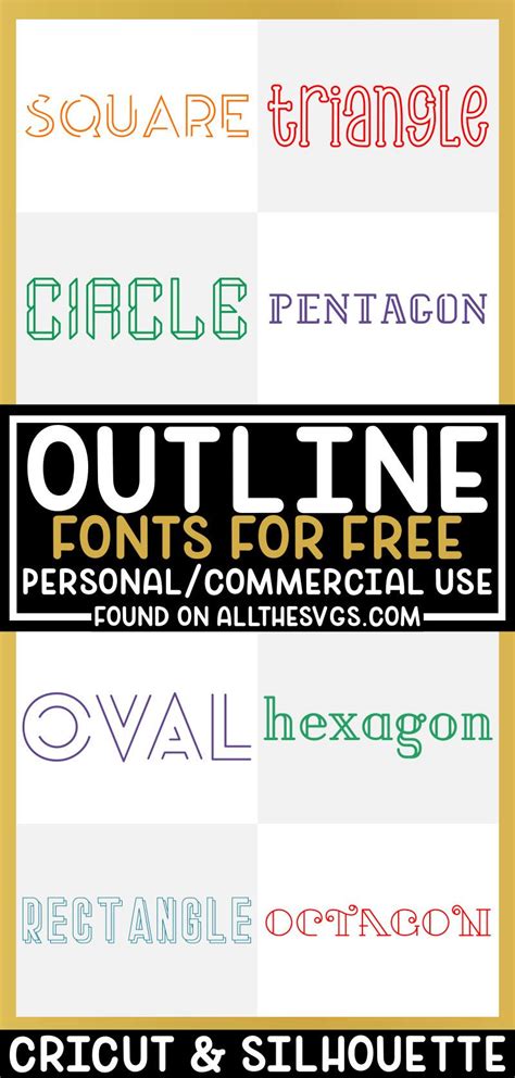 Free Outline Fonts for Commercial Use; Cricut, Silhouette, Logos, Blogs ...